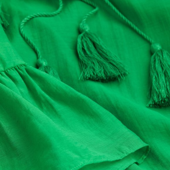 Iris Apfel X H&M MEDIUM Long Flounced Tassels Oversized Green Maxi Dress SMALL - Picture 10 of 10